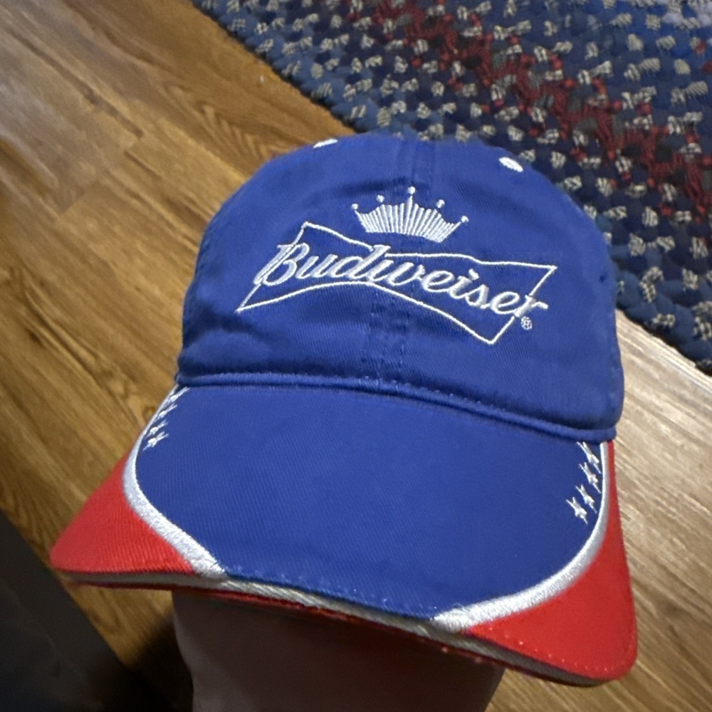 #8 Budweiser Red White & Blue Hat Cap DALE EARNHARDT JR. Stars Stripes Strapback
